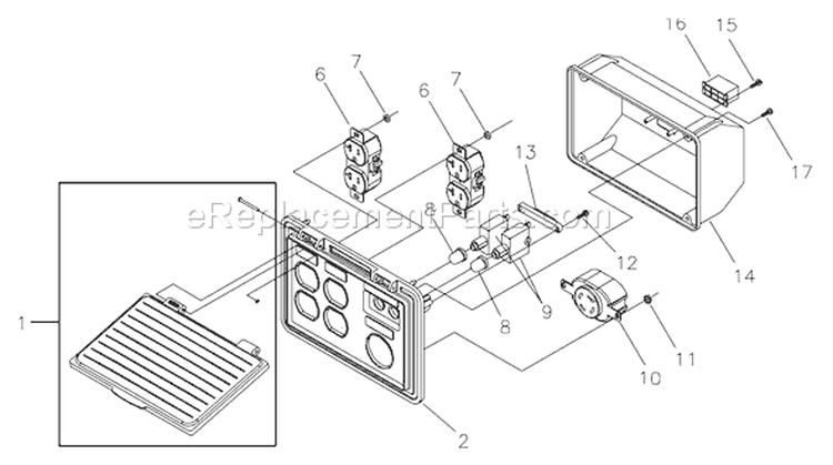 Page B Diagram and Parts List for  Briggs and Stratton Generator